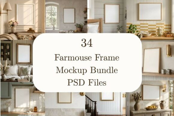 Download 34 Farmhouse Frame Mockup Bundle - Frame mockup bundle Collection