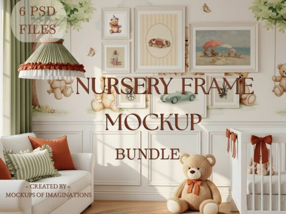 Download Teddy Bear Nursery Frame Mockup Bundle - Frame mockup bundle Collection