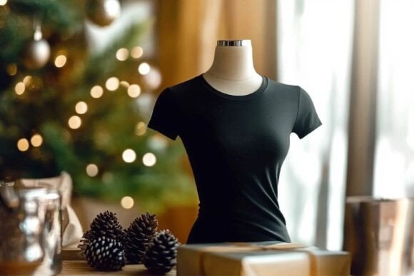 Download Black T-shirt Graphic Design Mockup - Graphic design mockup Collection
