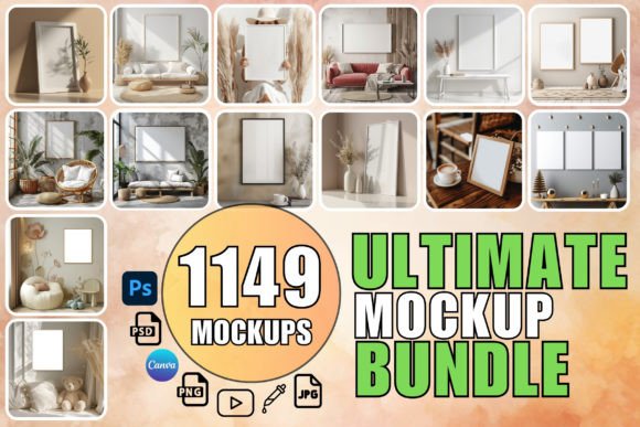Download Frame Mockup Bundle Canvas Mockup Bundle - Frame mockup bundle Collection