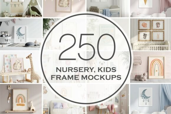 Download Kids Nursery Frame Mockup Bundle - Frame mockup bundle Collection