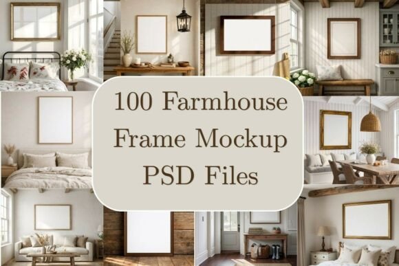 Download 100 Farmhouse Wood Frame Mockup Bundle - Frame mockup bundle Collection