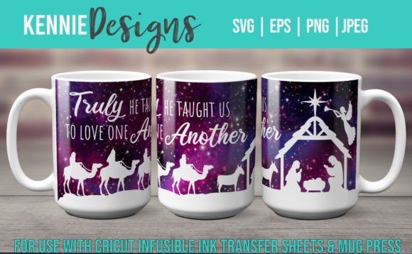 Download Nativity Christmas Mug Template SVG - Christmas mug template Collection