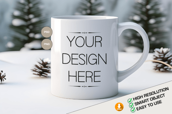Download Christmas Mug Template, PSD Mug Mockup - Christmas mug template Collection
