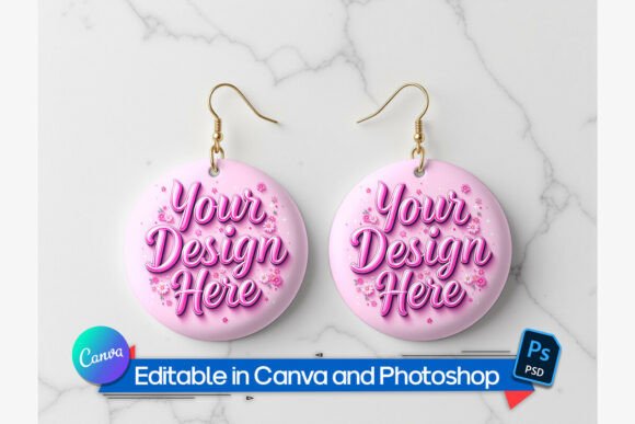 Download Round Earring Sublimation Mockup - Sublimation mockup Collection