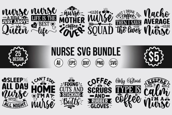 Download Nurse SVG Designs Bundle &amp; TShirt Design - Premium Resources